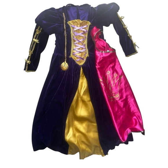 Halloween Costumes Other - Girls Purple and Gold Princess/Queen Costume W/ Cape & Necklace 3-6yrs